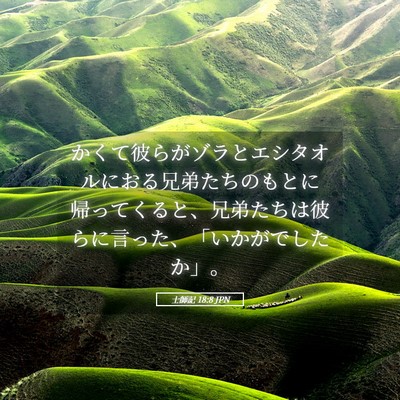 Picture 05 - 士師記 18:8 JPN - かくて彼らがゾラとエシタオルにお - Bible Verse Picture