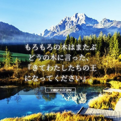 Picture 05 - 士師記 9:12 JPN - もろもろの木はまたぶどうの木に言 - Bible Verse Picture
