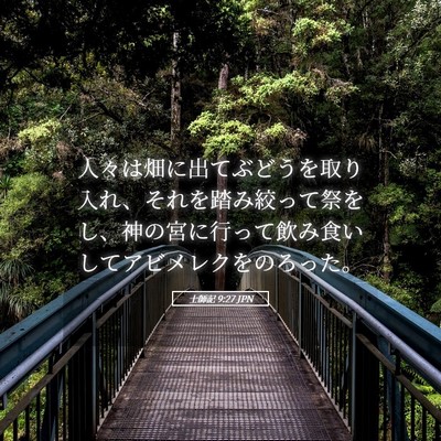 Picture 05 - 士師記 9:27 JPN - 人々は畑に出てぶどうを取り入れ、 - Bible Verse Picture