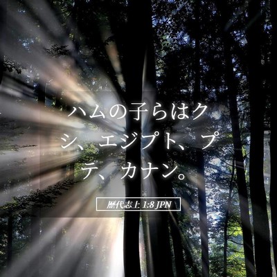Picture 05 - 歴代志上 1:8 JPN - ハムの子らはクシ、エジプト、プテ - Bible Verse Picture