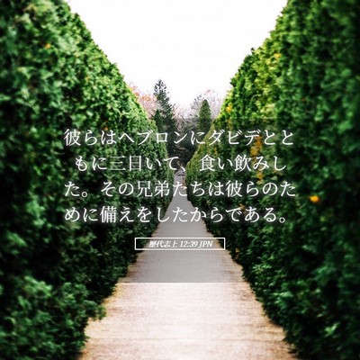 Picture 05 - 歴代志上 12:39 JPN - 彼らはヘブロンにダビデとともに三 - Bible Verse Picture