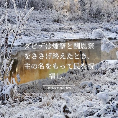 Picture 05 - 歴代志上 16:2 JPN - ダビデは燔祭と酬恩祭をささげ終え - Bible Verse Picture