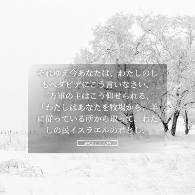 Picture 05 - 歴代志上 17:7 JPN - それゆえ今あなたは、わたしのしも - Bible Verse Picture