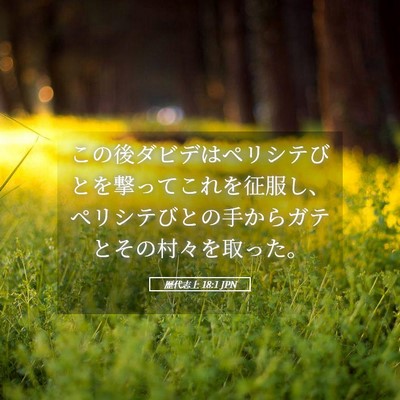 Picture 05 - 歴代志上 18:1 JPN - この後ダビデはペリシテびとを撃っ - Bible Verse Picture