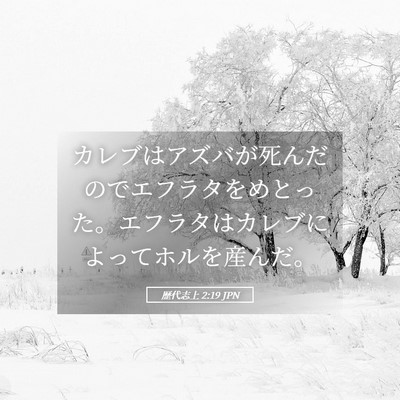 Picture 05 - 歴代志上 2:19 JPN - カレブはアズバが死んだのでエフラ - Bible Verse Picture