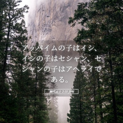 Picture 05 - 歴代志上 2:31 JPN - アッパイムの子はイシ、イシの子は - Bible Verse Picture