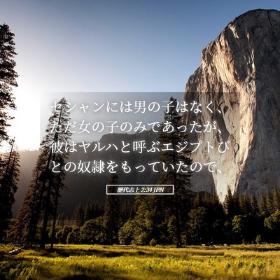 Picture 05 - 歴代志上 2:34 JPN - セシャンには男の子はなく、ただ女 - Bible Verse Picture