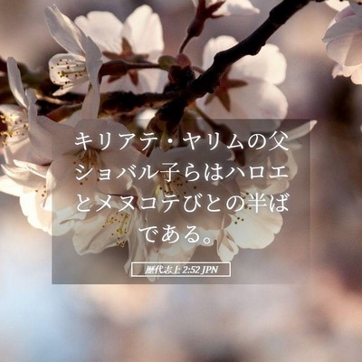 Picture 05 - 歴代志上 2:52 JPN - キリアテ・ヤリムの父ショバル子ら - Bible Verse Picture