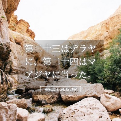 Picture 05 - 歴代志上 24:18 JPN - 第二十三はデラヤに、第二十四はマ - Bible Verse Picture