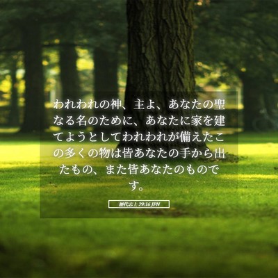 Picture 05 - 歴代志上 29:16 JPN - われわれの神、主よ、あなたの聖な - Bible Verse Picture