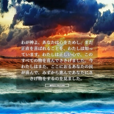 Picture 05 - 歴代志上 29:17 JPN - わが神よ、あなたは心をためし、ま - Bible Verse Picture