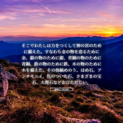 Picture 05 - 歴代志上 29:2 JPN - そこでわたしは力をつくして神の宮 - Bible Verse Picture