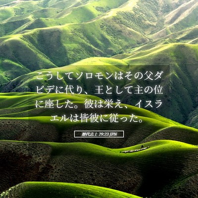 Picture 05 - 歴代志上 29:23 JPN - こうしてソロモンはその父ダビデに - Bible Verse Picture