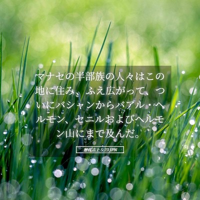 Picture 05 - 歴代志上 5:23 JPN - マナセの半部族の人々はこの地に住 - Bible Verse Picture