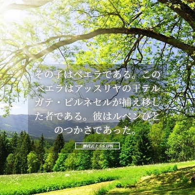Picture 05 - 歴代志上 5:6 JPN - その子はベエラである。このベエラ - Bible Verse Picture