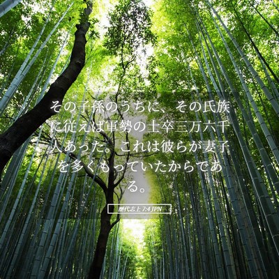 Picture 05 - 歴代志上 7:4 JPN - その子孫のうちに、その氏族に従え - Bible Verse Picture