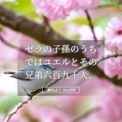 Picture 05 - 歴代志上 9:6 JPN - ゼラの子孫のうちではユエルとその - Bible Verse Picture
