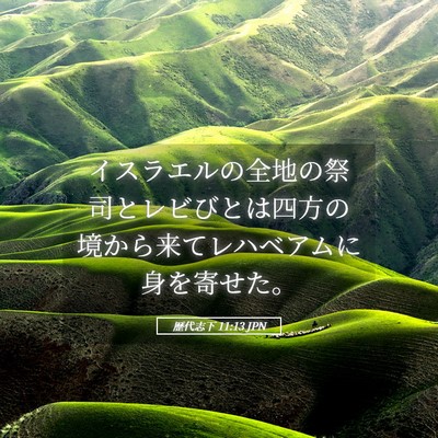 Picture 05 - 歴代志下 11:13 JPN - イスラエルの全地の祭司とレビびと - Bible Verse Picture