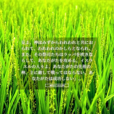 Picture 05 - 歴代志下 13:12 JPN - 見よ、神はみずからわれわれと共に - Bible Verse Picture