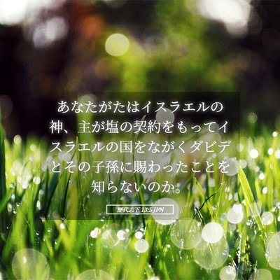 Picture 05 - 歴代志下 13:5 JPN - あなたがたはイスラエルの神、主が - Bible Verse Picture