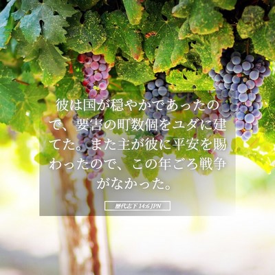 Picture 05 - 歴代志下 14:6 JPN - 彼は国が穏やかであったので、要害 - Bible Verse Picture