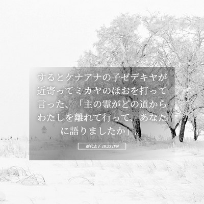 Picture 05 - 歴代志下 18:23 JPN - するとケナアナの子ゼデキヤが近寄 - Bible Verse Picture