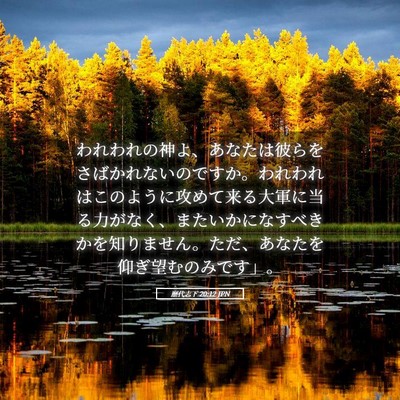 Picture 05 - 歴代志下 20:12 JPN - われわれの神よ、あなたは彼らをさ - Bible Verse Picture
