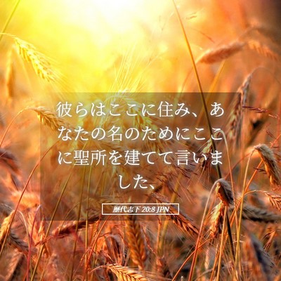 Picture 05 - 歴代志下 20:8 JPN - 彼らはここに住み、あなたの名のた - Bible Verse Picture