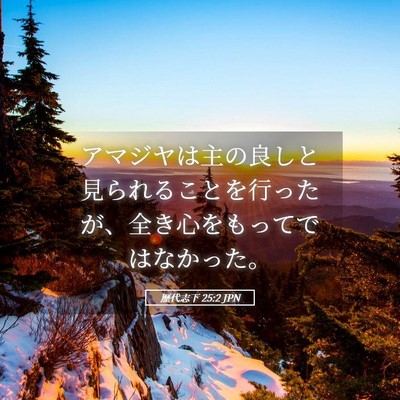 Picture 05 - 歴代志下 25:2 JPN - アマジヤは主の良しと見られること - Bible Verse Picture