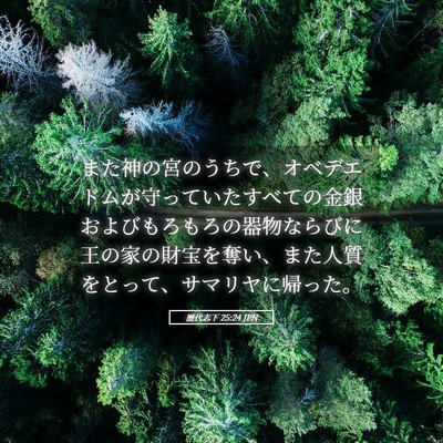 Picture 05 - 歴代志下 25:24 JPN - また神の宮のうちで、オベデエドム - Bible Verse Picture