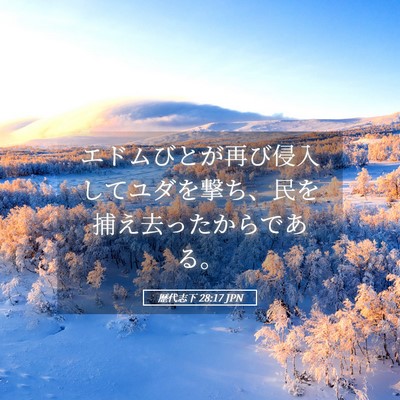 Picture 05 - 歴代志下 28:17 JPN - エドムびとが再び侵入してユダを撃 - Bible Verse Picture