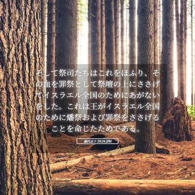 Picture 05 - 歴代志下 29:24 JPN - そして祭司たちはこれをほふり、そ - Bible Verse Picture