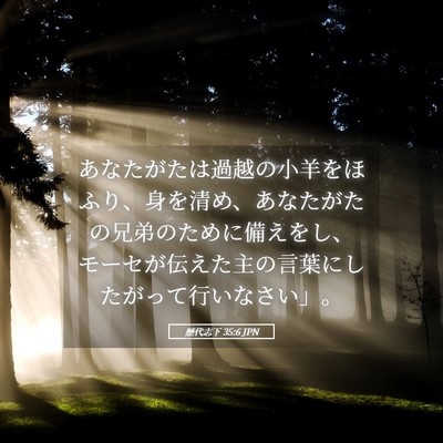Picture 05 - 歴代志下 35:6 JPN - あなたがたは過越の小羊をほふり、 - Bible Verse Picture