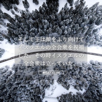 Picture 05 - 歴代志下 6:3 JPN - そして王は顔をふり向けてイスラエ - Bible Verse Picture
