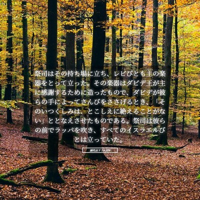 Picture 05 - 歴代志下 7:6 JPN - 祭司はその持ち場に立ち、レビびと - Bible Verse Picture