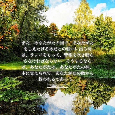 Picture 05 - 民数記 10:9 JPN - また、あなたがたの国で、あなたが - Bible Verse Picture