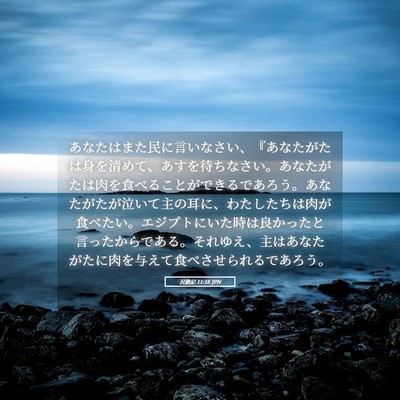 Picture 05 - 民数記 11:18 JPN - あなたはまた民に言いなさい、『あ - Bible Verse Picture
