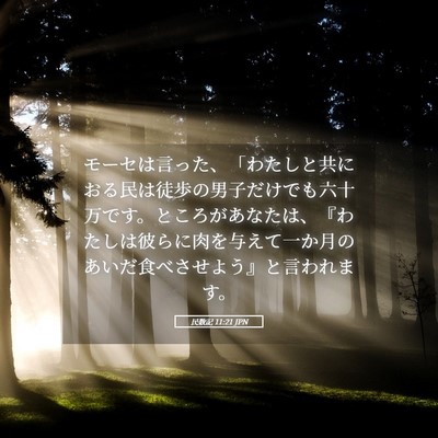 Picture 05 - 民数記 11:21 JPN - モーセは言った、「わたしと共にお - Bible Verse Picture