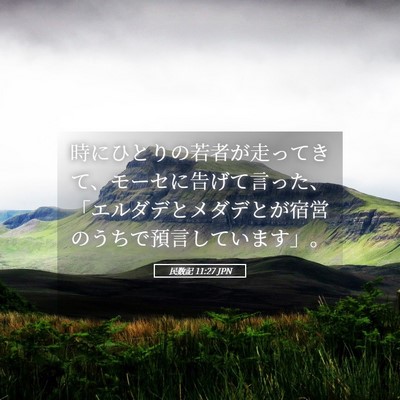 Picture 05 - 民数記 11:27 JPN - 時にひとりの若者が走ってきて、モ - Bible Verse Picture