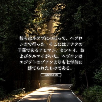 Picture 05 - 民数記 13:22 JPN - 彼らはネゲブにのぼって、ヘブロン - Bible Verse Picture