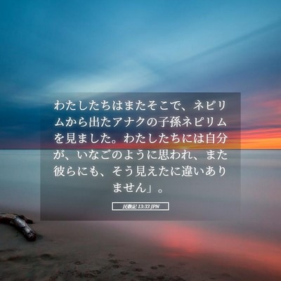 Picture 05 - 民数記 13:33 JPN - わたしたちはまたそこで、ネピリム - Bible Verse Picture