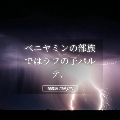 Picture 05 - 民数記 13:9 JPN - ベニヤミンの部族ではラフの子パル - Bible Verse Picture