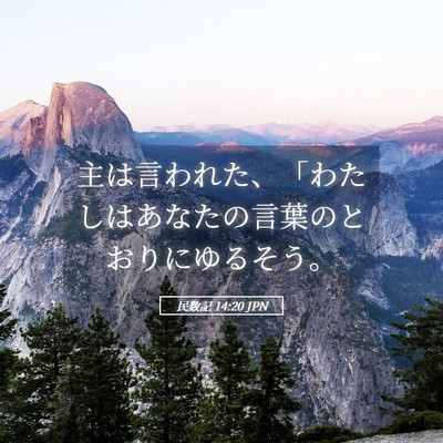 Picture 05 - 民数記 14:20 JPN - 主は言われた、「わたしはあなたの - Bible Verse Picture