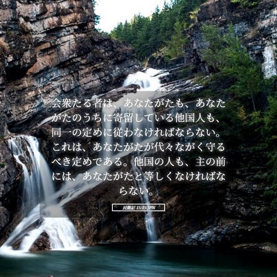 Picture 05 - 民数記 15:15 JPN - 会衆たる者は、あなたがたも、あな - Bible Verse Picture