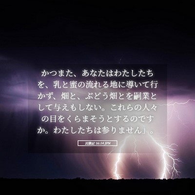 Picture 05 - 民数記 16:14 JPN - かつまた、あなたはわたしたちを、 - Bible Verse Picture