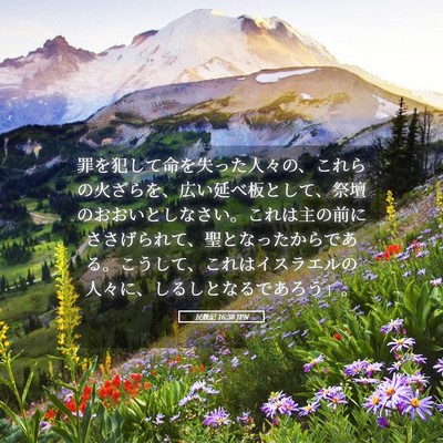 Picture 05 - 民数記 16:38 JPN - 罪を犯して命を失った人々の、これ - Bible Verse Picture