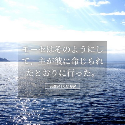 Picture 05 - 民数記 17:11 JPN - モーセはそのようにして、主が彼に - Bible Verse Picture