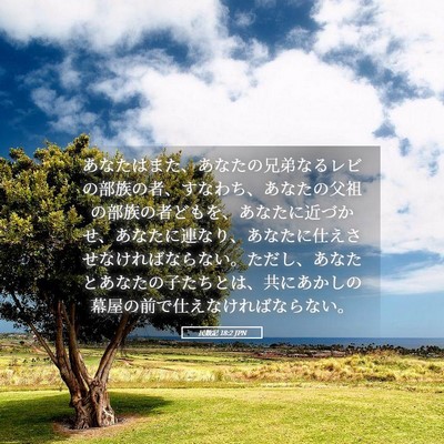 Picture 05 - 民数記 18:2 JPN - あなたはまた、あなたの兄弟なるレ - Bible Verse Picture