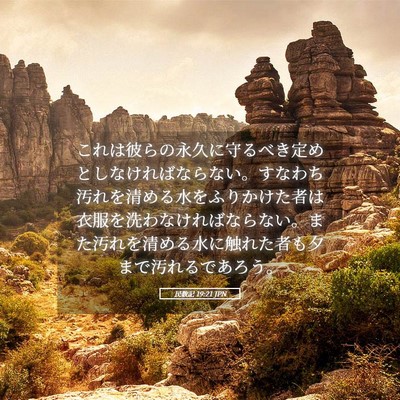 Picture 05 - 民数記 19:21 JPN - これは彼らの永久に守るべき定めと - Bible Verse Picture