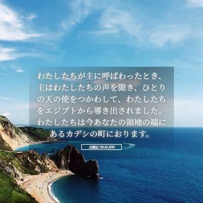Picture 05 - 民数記 20:16 JPN - わたしたちが主に呼ばわったとき、 - Bible Verse Picture
